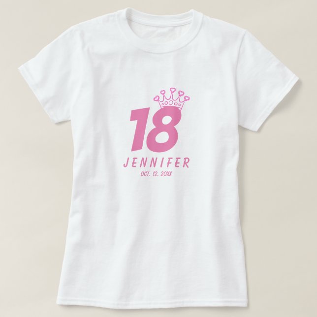 18e anniversaire 2003 nom Crown T-Shirt (Design devant)