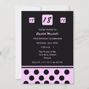 18e anniversaire de fête Invitation moderne 18 en 