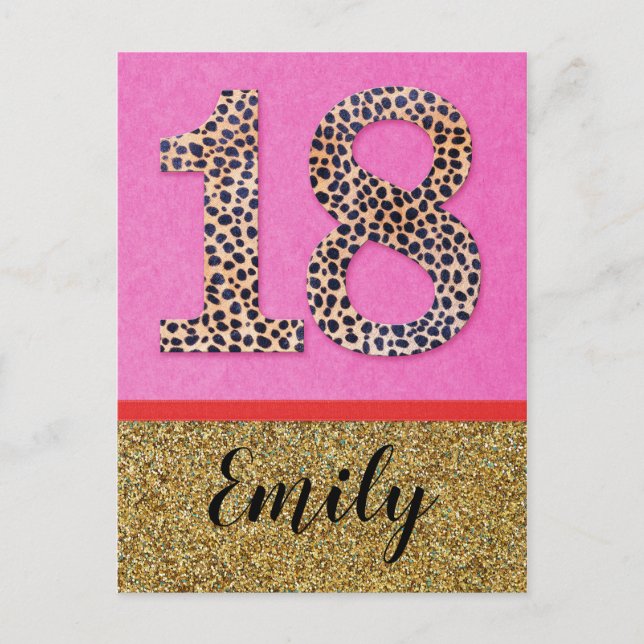 18e - Anniversaire des voeux carte mode fille part (Devant)