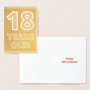 18e anniversaire : Gras "18 ANS !" Carte Gold Foil