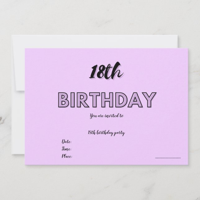 18e anniversaire Invitation (Devant)