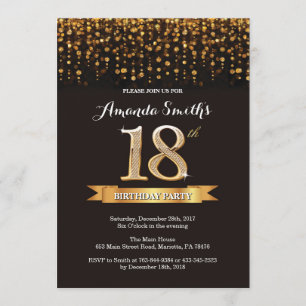 18e anniversaire Invitation Parties scintillant no