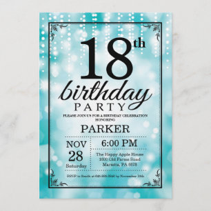 18e anniversaire Invitation Parties scintillant Tu