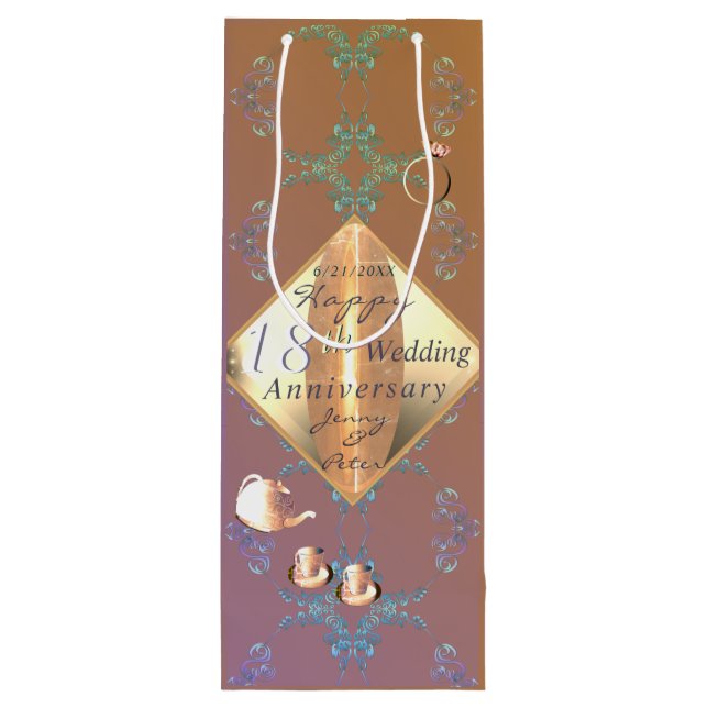 18e anniversaire Mariage sac cadeau Porcelaine (Dos)