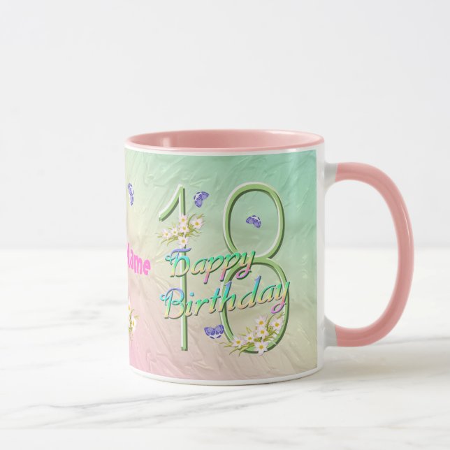 18e anniversaire papillon de jardin Mug (Droite)