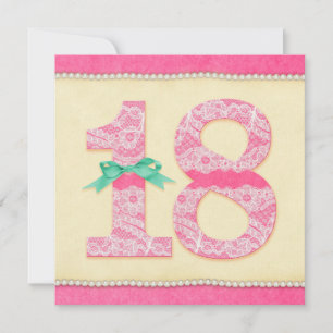 18e - Fille de la carte de voeux d'anniversaire