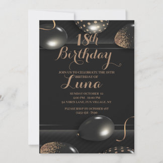 18E Invitation d'anniversaire