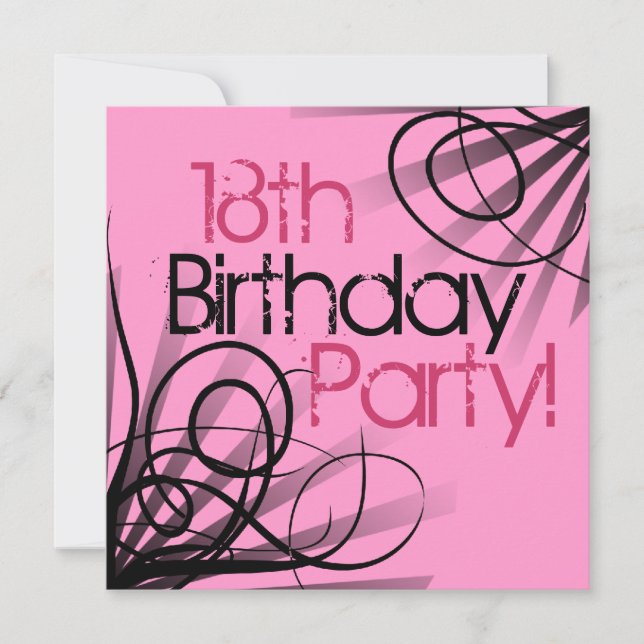 18ème Invitations de fête d'anniversaire (Devant)