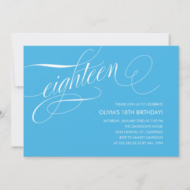 18èmes invitations d'anniversaire de contemporain (Devant)
