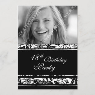 18èmes invitations de fête d'anniversaire de photo