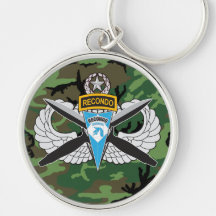 18th Abn. Corps Recondo Button Keychain