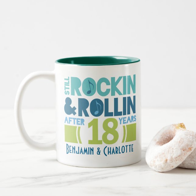 18th Anniversary Personalized Mug Gift (With Donut)