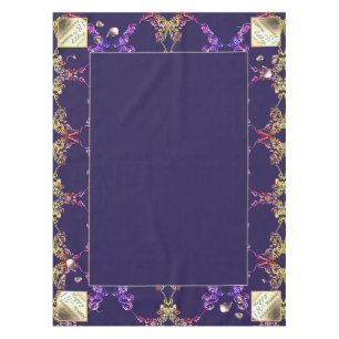 18th Anniversary Porcelain Cat's Eye Blue Centre Tablecloth