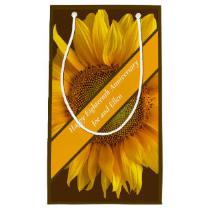 18th Anniversary Sunflower  Small Gift Bag