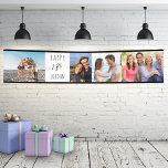 18th Birthday 4 Photo Strip Personalized Banner<br><div class="desc">Personalized banner celebrating an 18th Birthday. Upload 4 of your pictures and the photo template will display them in a photo strip, separated by your custom birthday greeting. This simple photo collage displays your photos in 3 formats (2x landscape, 2x portrait and 1 square / instagram) to give you plenty...</div>