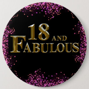 18th Birthday  6 Inch Round Button