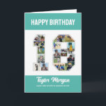 18th Birthday Anniversary Number 18 Photo Collage Card<br><div class="desc">Celebrate 18th birthday or wedding anniversary with this printable photo collage. Choose your favourite photos for display. Customize the name, text and date to fit your occasion. This will be a lovely keepsake with personalized message to look back on with family and friends. If you need any other number as...</div>