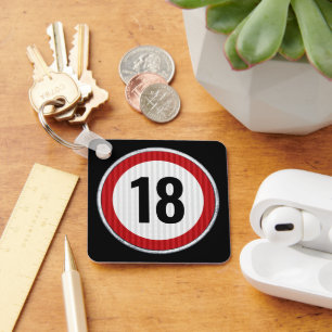 18th Birthday ANY AGE Speed Limit Sign Keychain