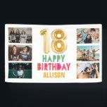 18th Birthday Balloon Photo Happy Birthday Party Banner<br><div class="desc">Perfect for an 18th birthday celebration - this colourful "happy birthday" birthday party banner features a six photo collage design. Customize with your photos,  name and birthday message.</div>