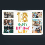18th Birthday Balloon Photo Happy Birthday Party Banner<br><div class="desc">Perfect for an 18th birthday celebration - this colourful "happy birthday" birthday party banner features a six photo collage design. Customize with your photos,  name and birthday message.</div>