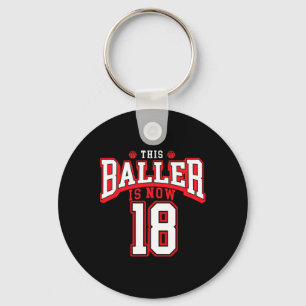18th Birthday Basketball Lover 18 Years Old Bday  Keychain