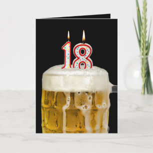 18th Birthday Beer on black Card
