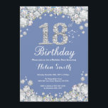 18th Birthday Blue and Silver Diamond Invitation<br><div class="desc">18th Birthday Invitation. Blue and Silver Rhinestone Diamond. Elegant Birthday Bash invite. Adult Birthday. Women Birthday. Men Birthday. For further customization,  please click the "Customize it" button and use our design tool to modify this template.</div>