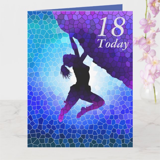 18th Birthday bouldering art card (Orchid)