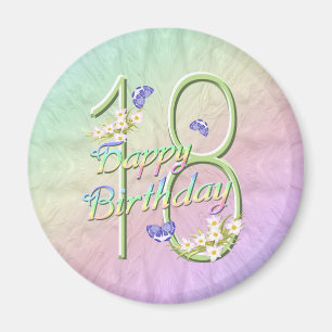 18th Birthday Butterfly Garden Magnet