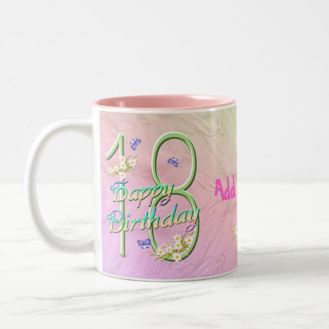 18th Birthday Butterfly Garden Mug (Left)