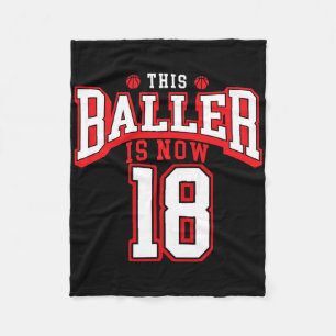 18th Birthday Bysketbyll Lover 18 Years Old Bday  Fleece Blanket