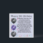 18th Birthday Card - Brother<br><div class="desc">A great card for a brother on his 18th birthday.</div>
