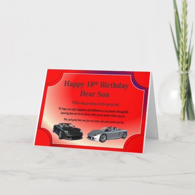 18th Birthday Card for Son (Front)