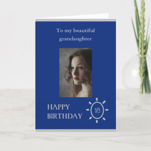 18th Birthday Card Grandaughter Blue   Age on Card