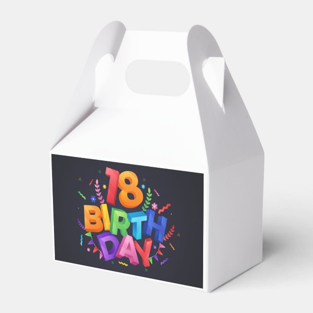 18th Birthday Celebration Favor Box (Front Side)