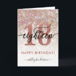 18th Birthday Chic Glitter Ombre Card<br><div class="desc">Modern chic girly birthday card for 18th birthday. Design featuring champagne sparkly glitter texture,  rose gold 18 and calligraphy script eighteen. Personalize with a name and your message.</div>