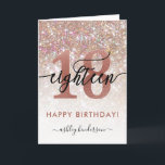 18th Birthday Chic Glitter Ombre Card<br><div class="desc">Modern chic girly birthday card for 18th birthday. Design featuring champagne sparkly glitter texture,  rose gold 18 and calligraphy script eighteen. Personalize with a name and your message.</div>