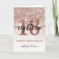 18th Birthday Chic Glitter Ombre