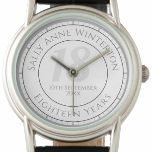 18th Birthday Commemoration with Name, Age, & Date Watch