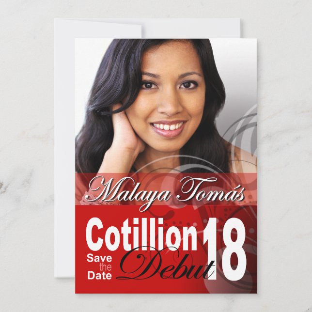 18th Birthday Cotillion Debut Save the Date Photo (Front)