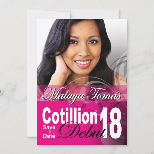18th Birthday Cotillion Debut Save the Date Photo (Front)
