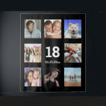 18th birthday custom photo collage black guy tapestry<br><div class="desc">For a 18th birthday, celebrating his life with a collage of 8 of your photos of his friends, family, interest or pets. Personalize and the age 18 and a date. Date of birth or the date of the birthday party. White letters. A classic black background colour. Use as party wall...</div>