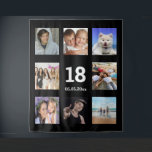 18th birthday custom photo collage black guy tapestry<br><div class="desc">For a 18th birthday, celebrating his life with a collage of 8 of your photos of his friends, family, interest or pets. Personalize and the age 18 and a date. Date of birth or the date of the birthday party. White letters. A classic black background colour. Use as party wall...</div>