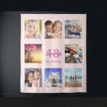 18th birthday custom photo collage rose gold pink tapestry<br><div class="desc">For a 18th birthday, celebrating her life with a collage of 8 of your photos of her friends, family, interest or pets. Personalize and add her name, age 18 and a date. Date of birth or the date of the birthday party. Pink and purple coloured letters. Girly and trendy rose...</div>