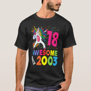 18th Birthday Dabbing Unicorn Party  18 Years Old  T-Shirt