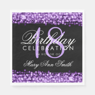 18th Birthday Elegant Party Sparkles Purple Napkin
