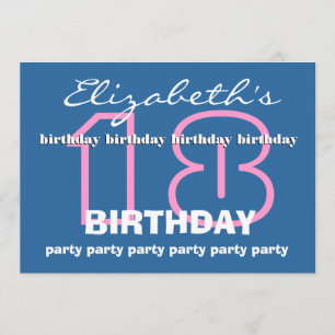 18th Birthday Festive Hearts Stars X104 Invitation