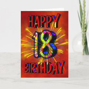 18th Birthday Fireworks Card