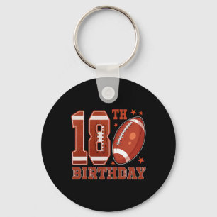 18th Birthday Football Theme 18 Year Old Boy Birth Keychain