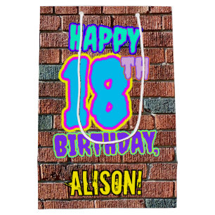18th Birthday: Fun, Urban Graffiti Inspired Look Medium Gift Bag